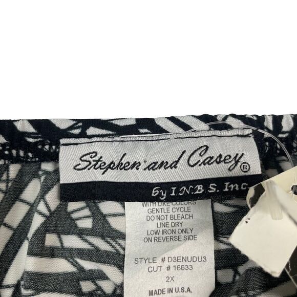 Stephen and Casey Black White Abstract Print Stretch Skirt Women’s Size 2X - Picture 5 of 5